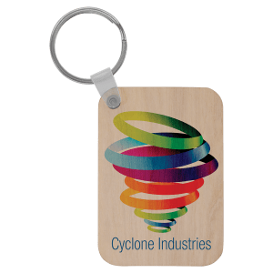 2 5/8″ x 1 7/8″ Rectangle Sublimatable Wood Keychain
