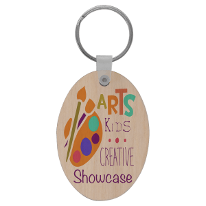 2 5/8″ x 1 7/8″ Oval Sublimatable Wood Keychain