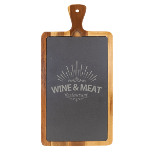16″ x 7 3/4″ Acacia Wood/Slate Cutting Board