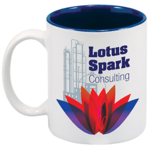 11 oz. White/Blue Sublimatable Ceramic Mug