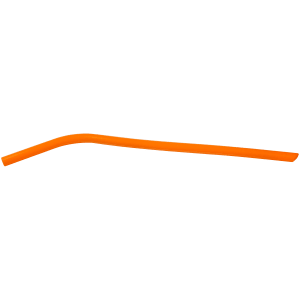 10″ Orange Small Silicone Straw