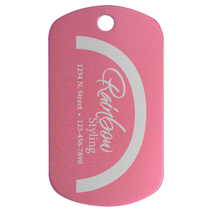 1″ x 2″ Pink Anodized Aluminum  G.I. Tag