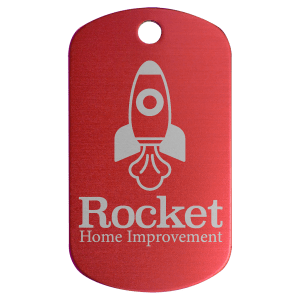 1″ x 2″ Red Anodized Aluminum  G.I. Tag