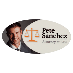 3″ x 1.5″ Gloss White Oval Unisub FRP Sublimatable Name Badge