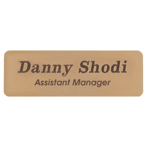 3″ x 1″ Gold Brass Name Badge Plate