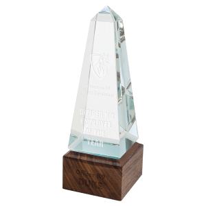 9″ Obelisk Sierra Glass with Walnut Base