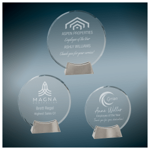 8″ Round Platinum Glass with Full Metal Base Sample Set