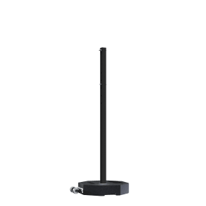 22.85″ x 18.5″ 30 lb. Rubber Base with 60″ Black Post, Wheels