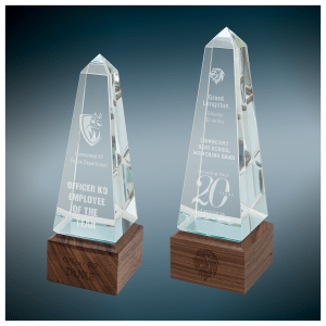 Obelisk Sierra Glass with Walnut Base Sample Set