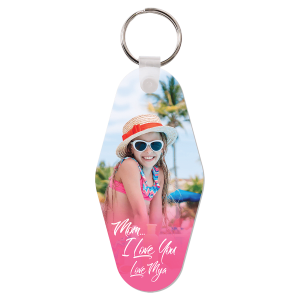 3.125″ x 1.5″ Unisub Gloss White FRP Sublimatable Vintage Hotel Keychain