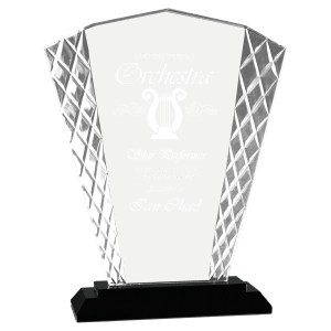 8″ Fan Accent Glass on Black Base
