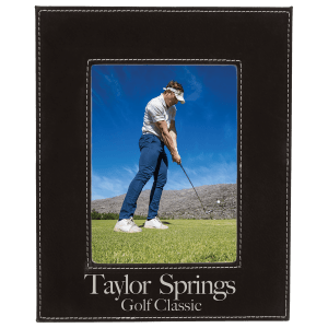 5″ x 7″ Black/Silver Laserable Leatherette Photo Frame