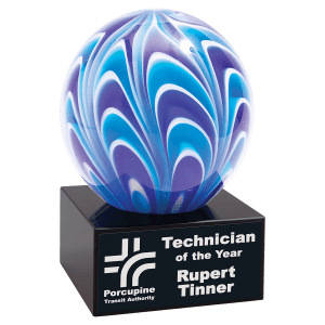 5″ Two-Tone Blue & White Sphere