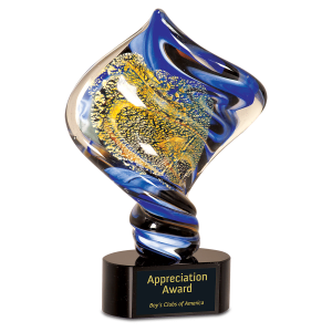 11″ Diamond Twist Art Glass