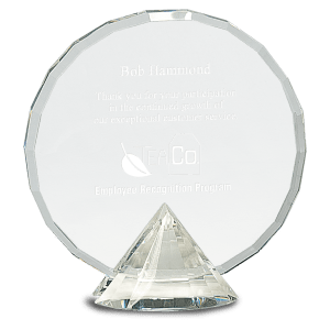 7 1/2″ Clear Round Crystal on Clear Diamond Base