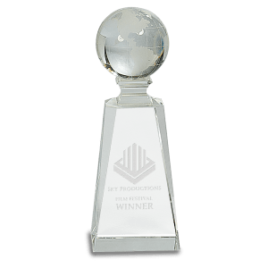 7 3/4″ Crystal Globe on Clear Tower