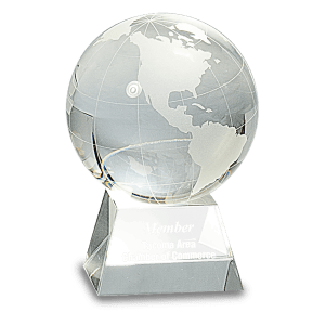 4 1/2″ Crystal Globe on Clear Base