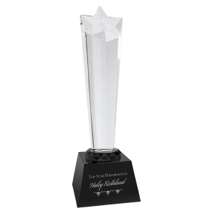 10″ Crystal Rising Star with Black Base