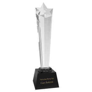 11 3/4″ Crystal Rising Star with Black Base