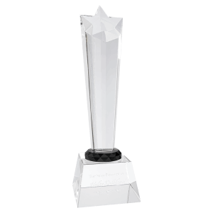 10″ Crystal Rising Star with Clear Base