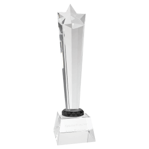 11 3/4″ Crystal Rising Star with Clear Base