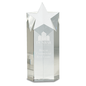 10″ Clear Crystal Star Column
