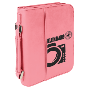 6 3/4″ x 9 1/4″ Pink Leatherette Book/Bible Cover with Handle & Zipper