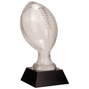 13 3/4″ Glass Football with Black Marble Base