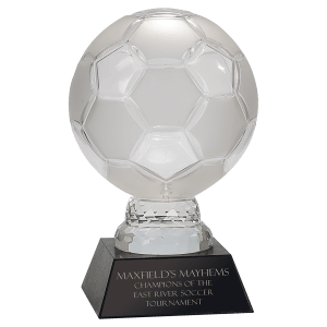12″ Glass Soccer Ball with Marble Base