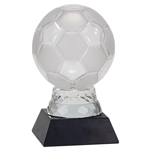 6 1/4″ Glass Soccer Ball with Marble Base
