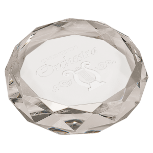 3″ Clear Round Crystal Paperweight