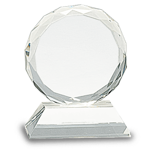 3″ Round Facet Crystal on Clear Pedestal Base