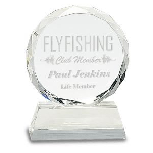 5″ Round Facet Crystal on Clear Pedestal Base