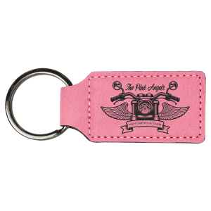 2 3/4″ x 1 1/4″ Pink Laserable Leatherette Rectangle Keychain