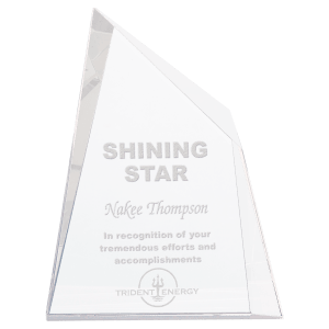 6″ x 7 3/4″ Crystal Facet Wedge