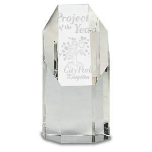 6 1/4″ Clear Crystal Octagon Tower