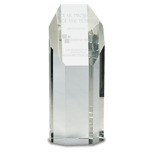 8″ Clear Crystal Octagon Tower