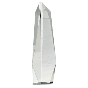 12″ Clear Crystal Facet Slant-Top Tower