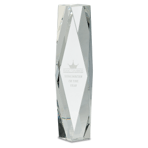 12″ Clear Crystal Facet Tower