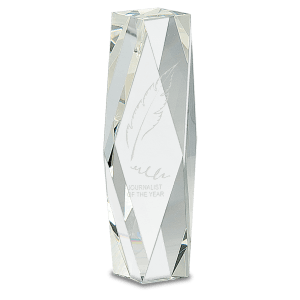 8″ Clear Crystal Facet Tower