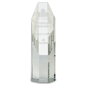 7 1/2″ Clear Octagon Slant-Top Crystal Tower