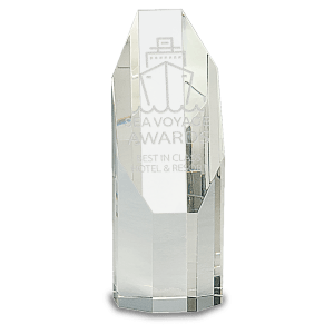 6″ Clear Octagon Slant-Top Crystal Tower