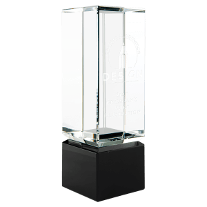 2 1/4″ x 7″ Clear Crystal Block on Black Crystal Base