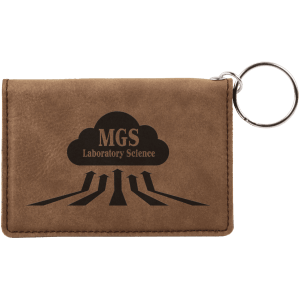 4 1/4″ x 3″ Dark Brown Laserable Leatherette Keychain ID Holder