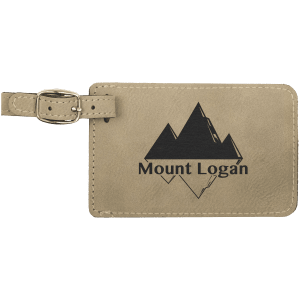 4 1/4″ x 2 3/4″ Light Brown Laserable Leatherette Luggage Tag
