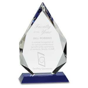 10″ Diamond Crystal on Blue Pedestal Base