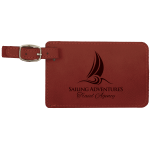4 1/4″ x 2 3/4″ Rose Laserable Leatherette Luggage Tag
