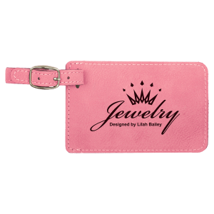4 1/4″ x 2 3/4″ Pink Laserable Leatherette Luggage Tag