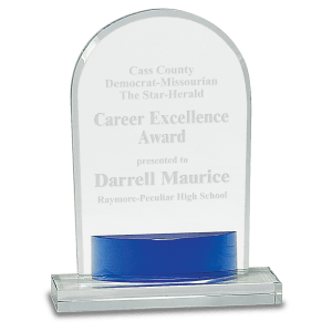 7 3/4″ Crystal Arch with Blue Accent