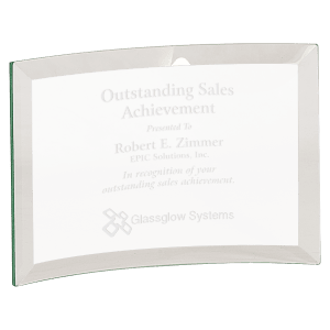6″ x 4″ x 1/4″ Beveled Jade Glass Crescent